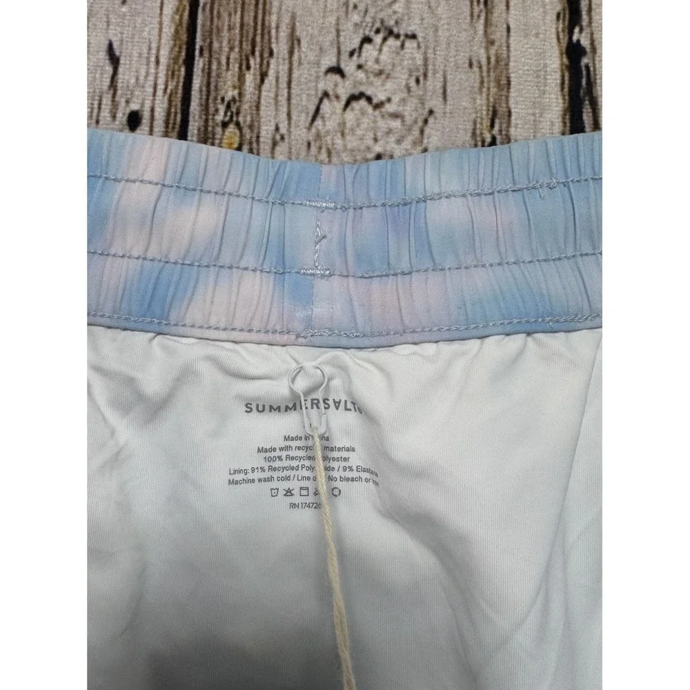 Summersalt Men's Swim Shorts Trunks Pastel Tie Dye Pink Blue Shorts Size Large